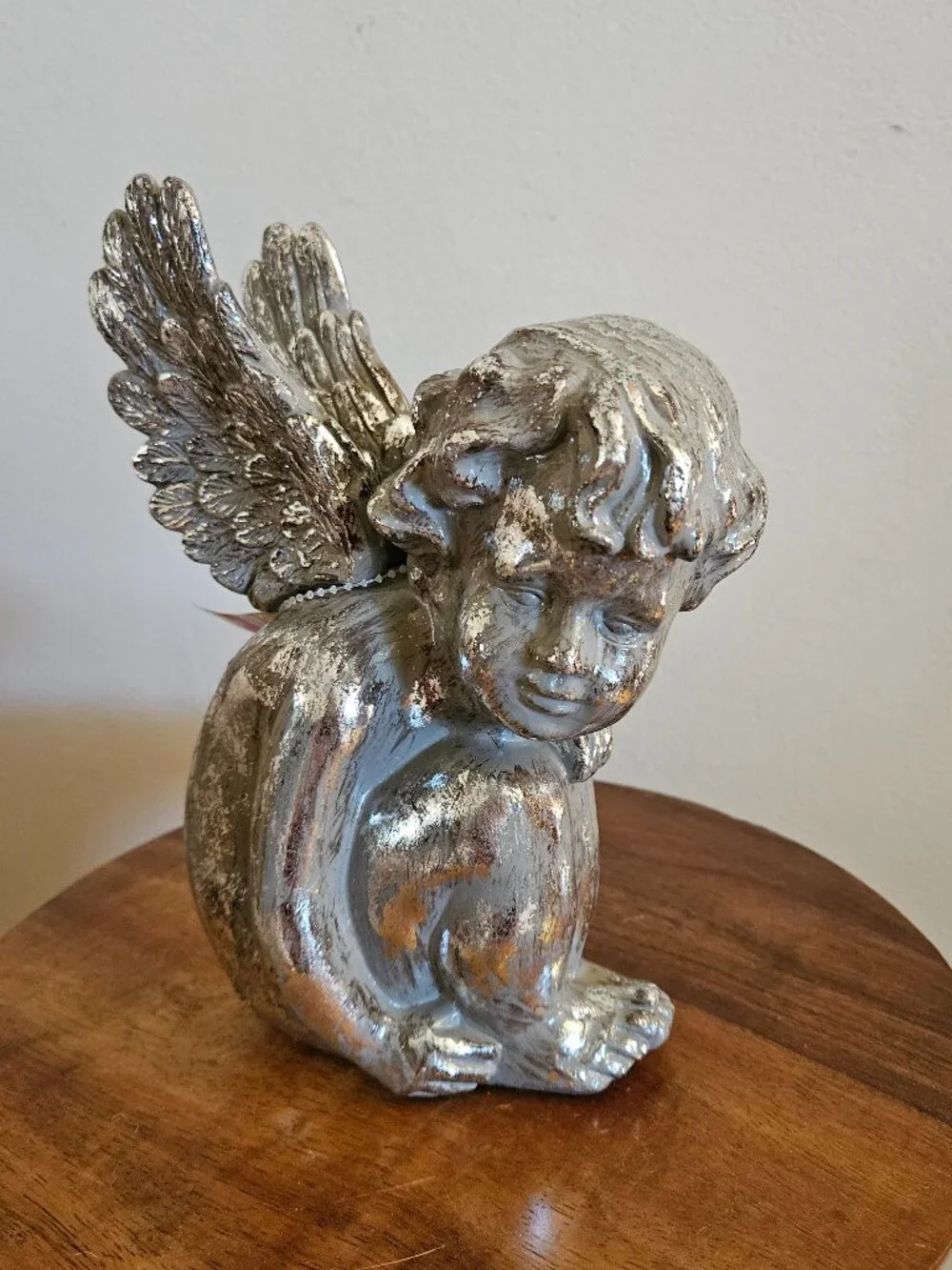 NWT Silver-Colored Cherub Decor